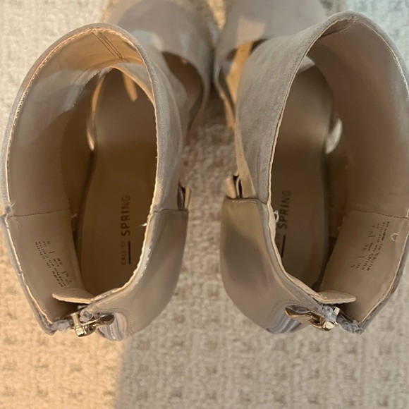 Pointed Toe Beige Pointer Toe Heeled Boots - Picture 5 of 7